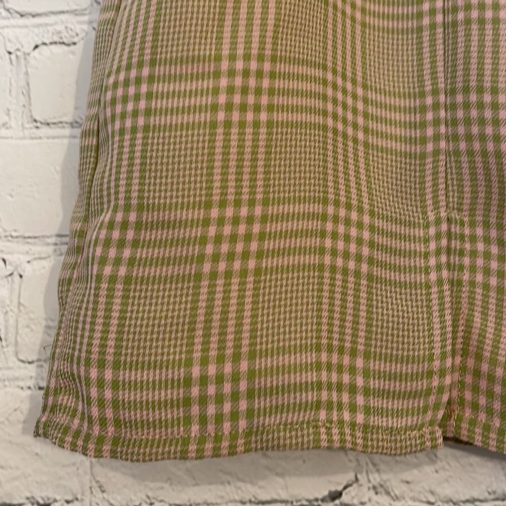 Altar’d State plaid green and pink mini skirt - Picture 2 of 7